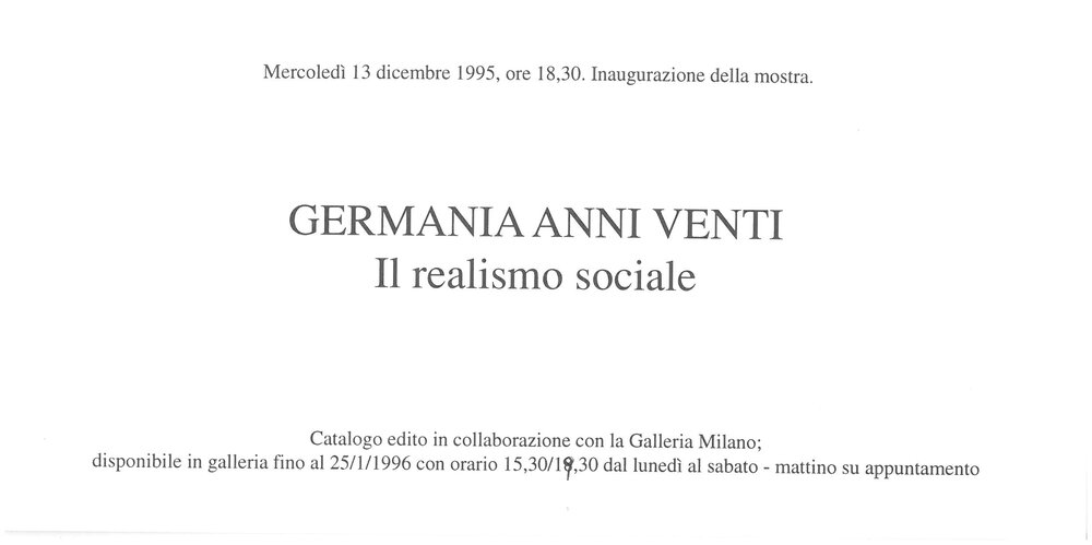 Germany in the 1920s. December 1995 - January 1996