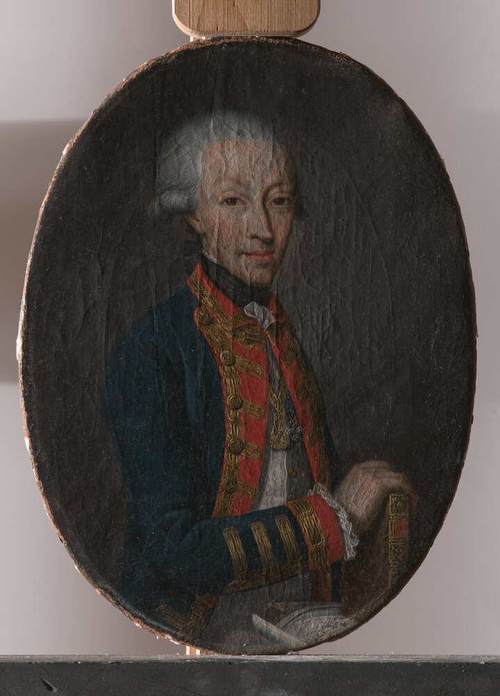 Venaria, Reale, Carlo Emanuele Principe di Piemonte poi Re di Sardegna - prima del restauro, luce radente