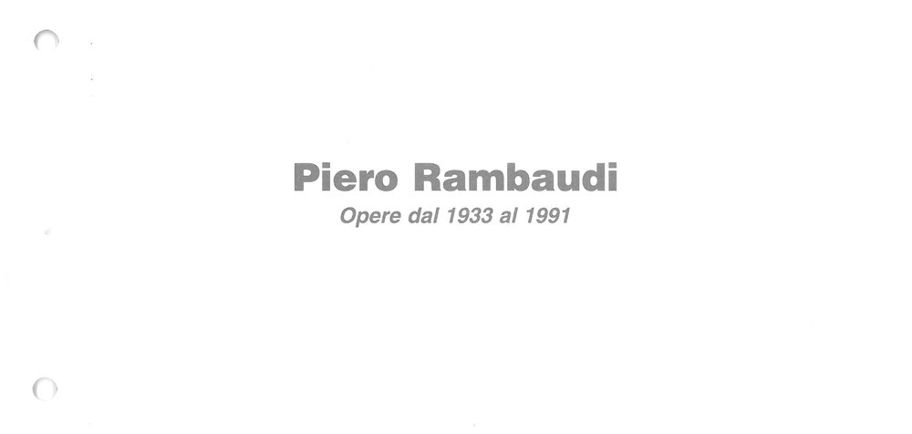 Piero Rambaudi. November - December 1999