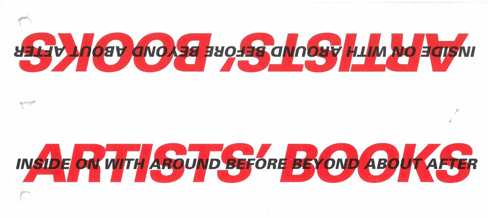 Artist's books. May - June 1996