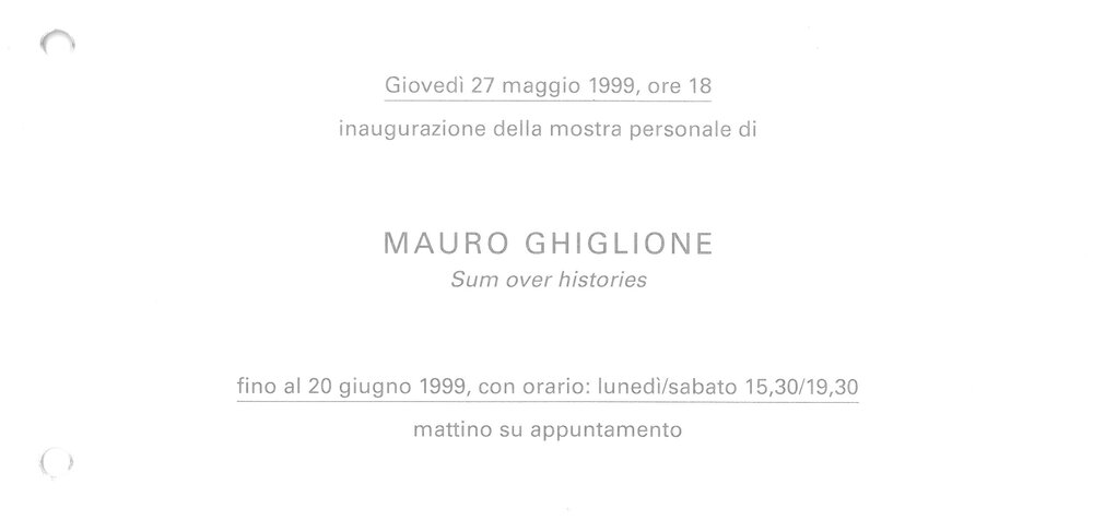 Mauro Ghiglione. May - June 1999