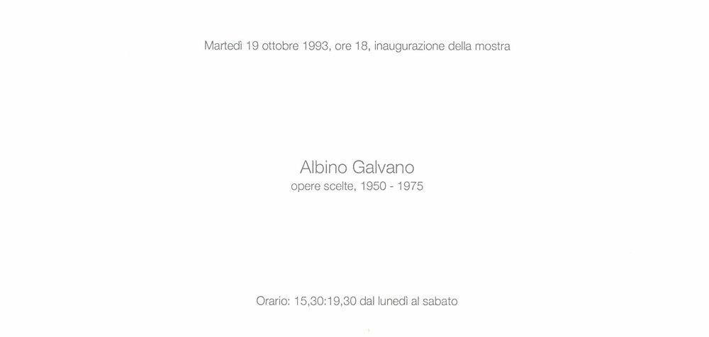 Albino Galvano. Ottobre - Novembre 1993