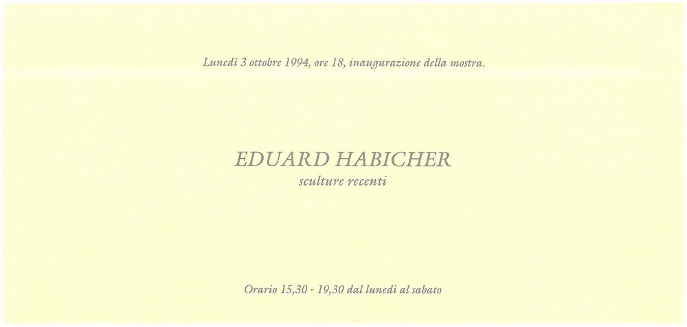 Eduard Habicher. October - November 1994