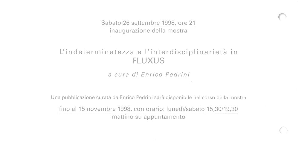 Fluxus. September - November 1998