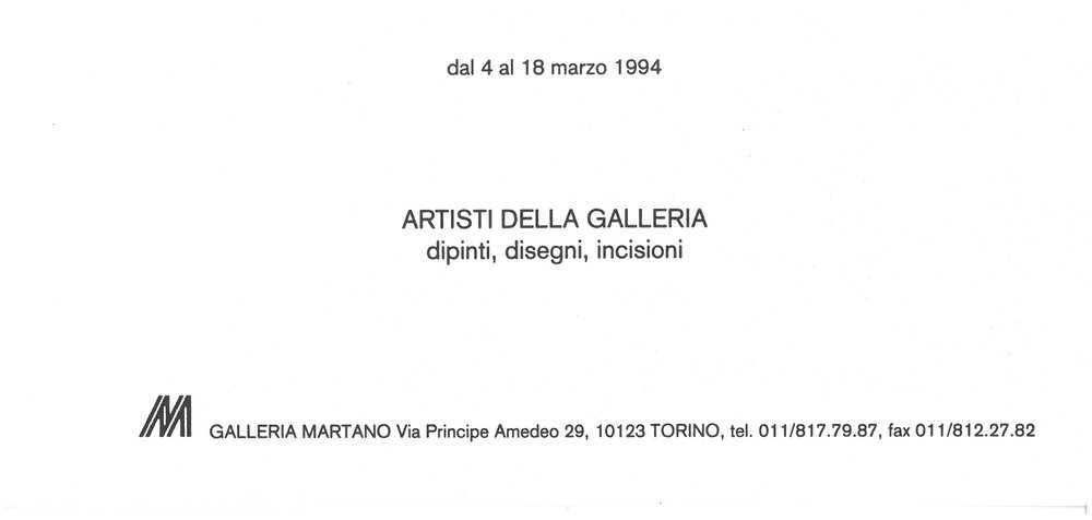 Artists of the Gallery. March 1994