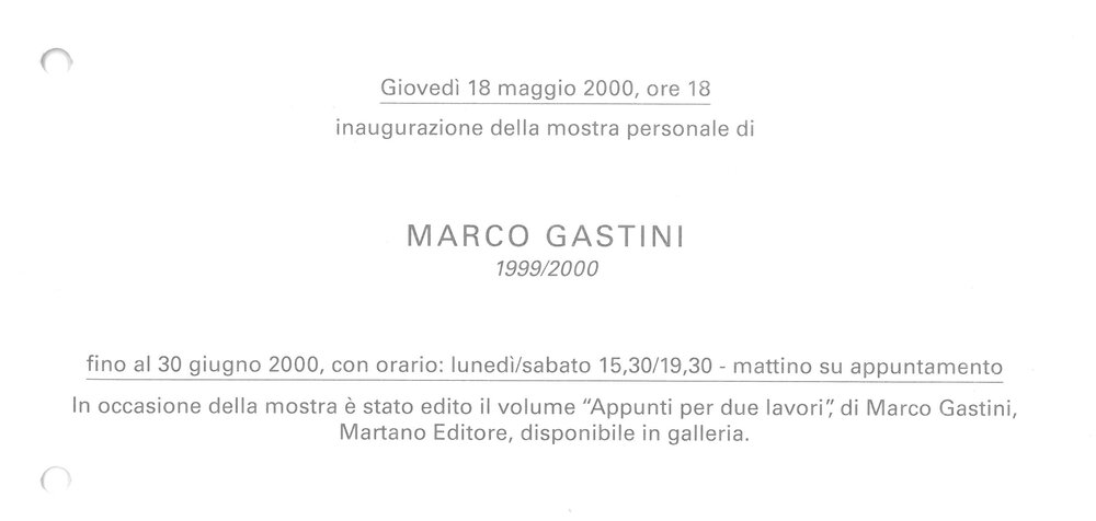 Marco Gastini. May - June 2000