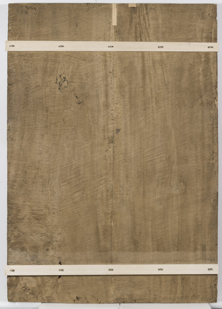 Paderno d'Adda, Parish Church of Santa Maria Assunta, G. A. Della Torre, Pietà tra i santi Ambrogio e Girolamo, Reg. Cron. 7841, verso - after restoration