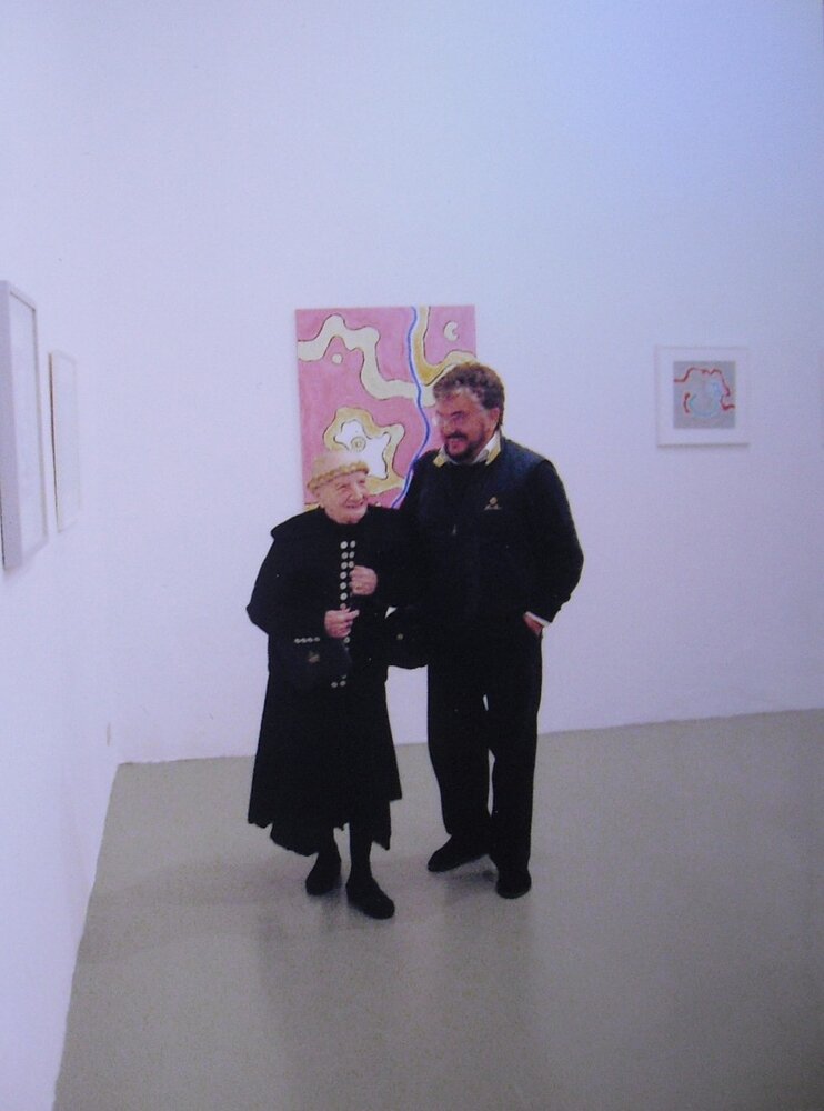 2006, 18 October – 2007 , 31 JanuaryGillo DORFLES / “Two phases and an interval”The artist Carol Rama with the collector Carlo Montanellaat the opening of the exhibitionImage taken from the private archive of Liliana Dematteis.