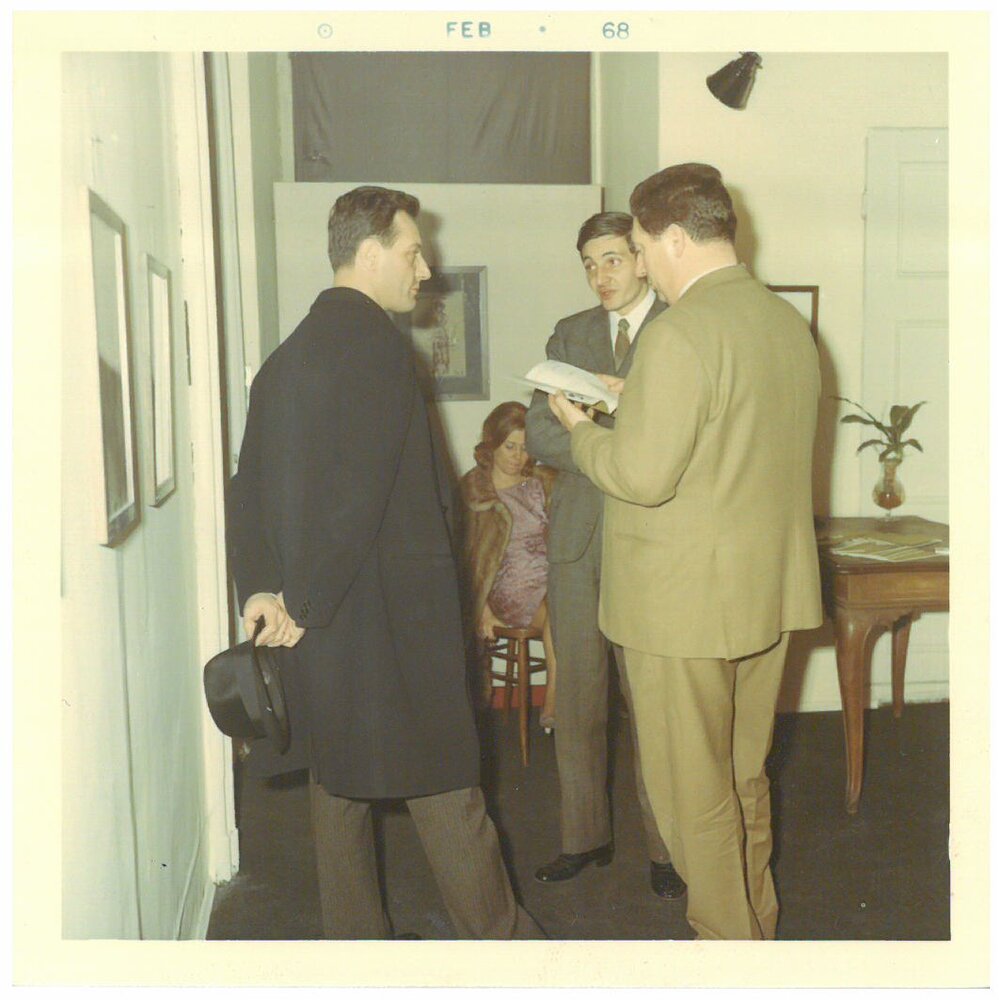 1968, febbraio
MICHAIL LARIONOV/NATALIA GONTCHAROVA
Inaugurazione della mostra. Con Giuliano Martano, Franco Passoni e Arrigo Lora Totino.