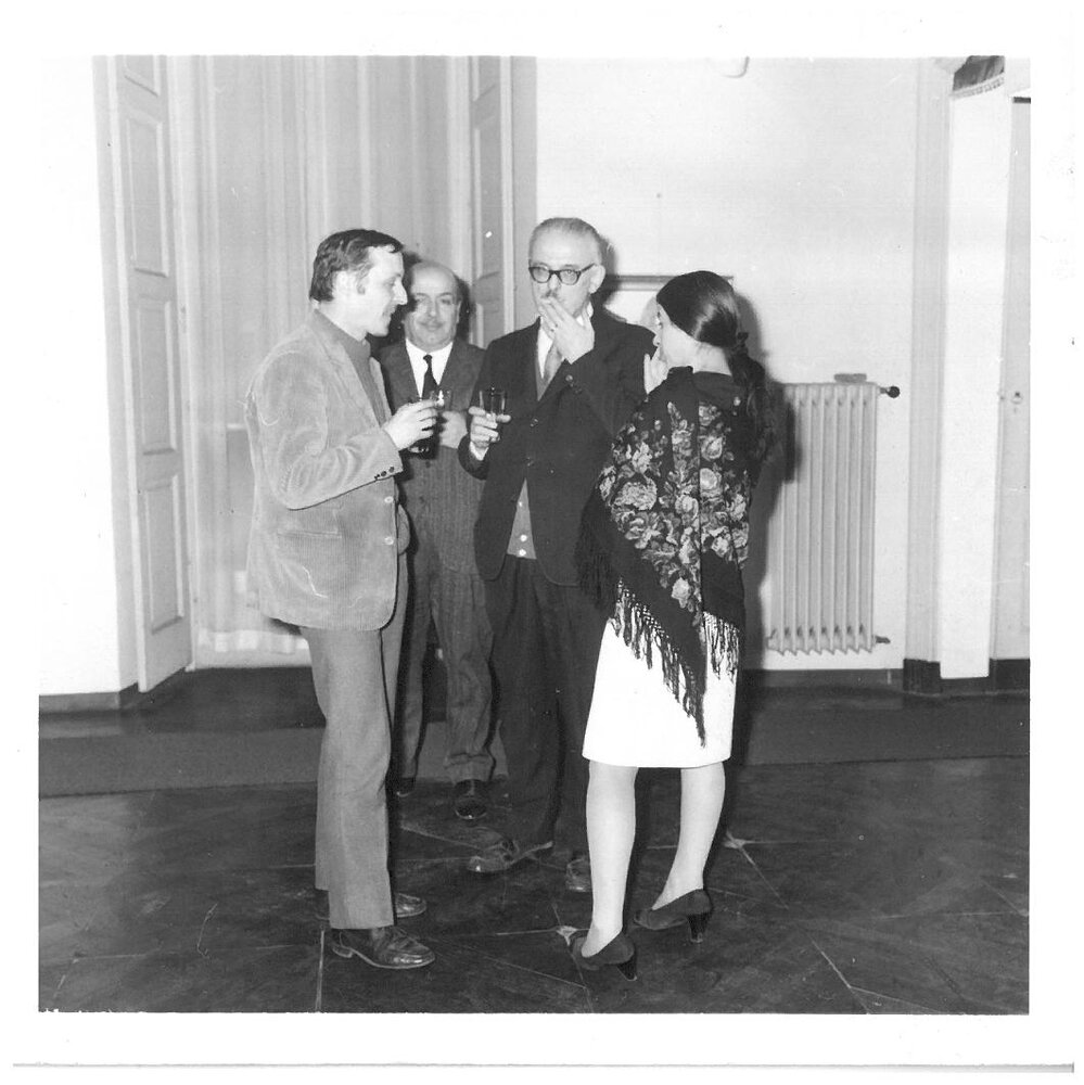 1968, febbraio
MICHAIL LARIONOV/NATALIA GONTCHAROVA
Inaugurazione della mostra. Con Liliana Dematteis, Albino Galvano e Mauro Chessa.