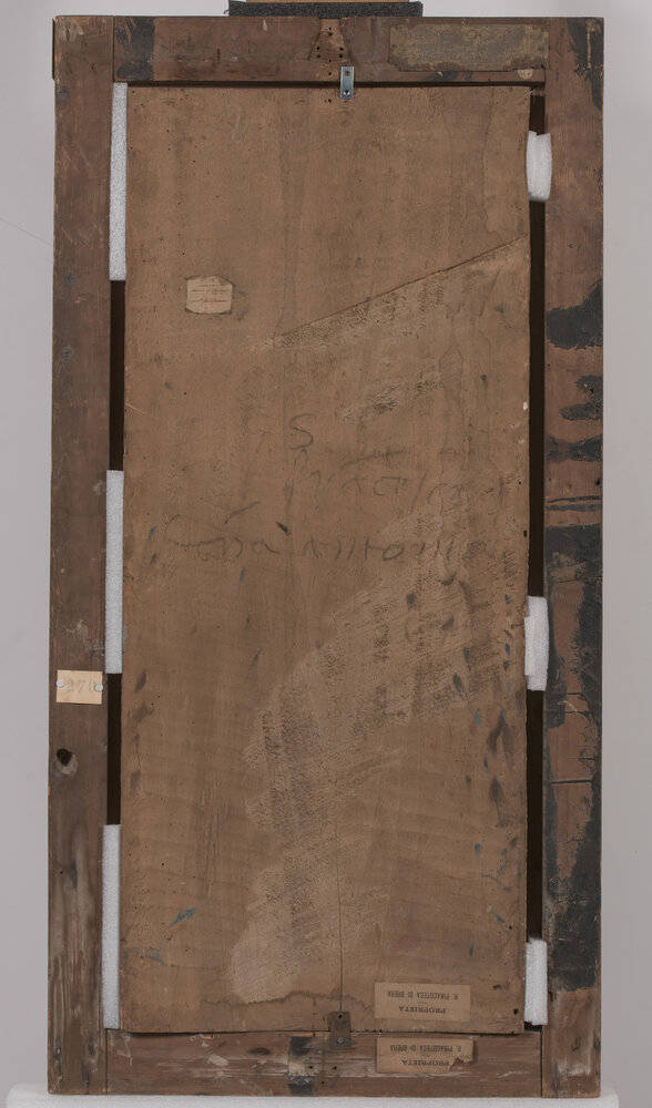 Milano, Pinacoteca di Brera, M. d'Oggiono, San Francesco e Bona Bevilacqua Trivulzio (o Antonia Pallavicini), verso - prima del restauro