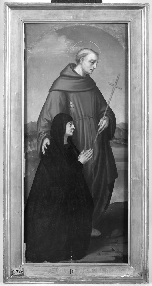 Milano, Pinacoteca di Brera, M. d'Oggiono, San Francesco e Bona Bevilacqua Trivulzio (o Antonia Pallavicini) - analisi IR (950 nm)