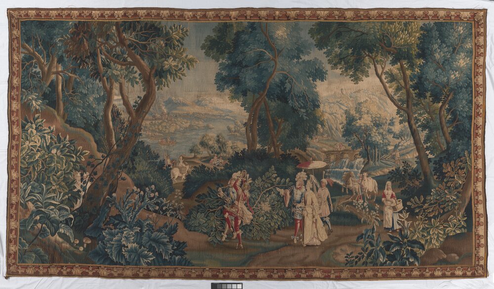 13-MT-2017_Casalzuigo, Villa Della Porta Bozzolo (FAI), P. Behacle, Paesaggio con scena di vita galante (arazzo)