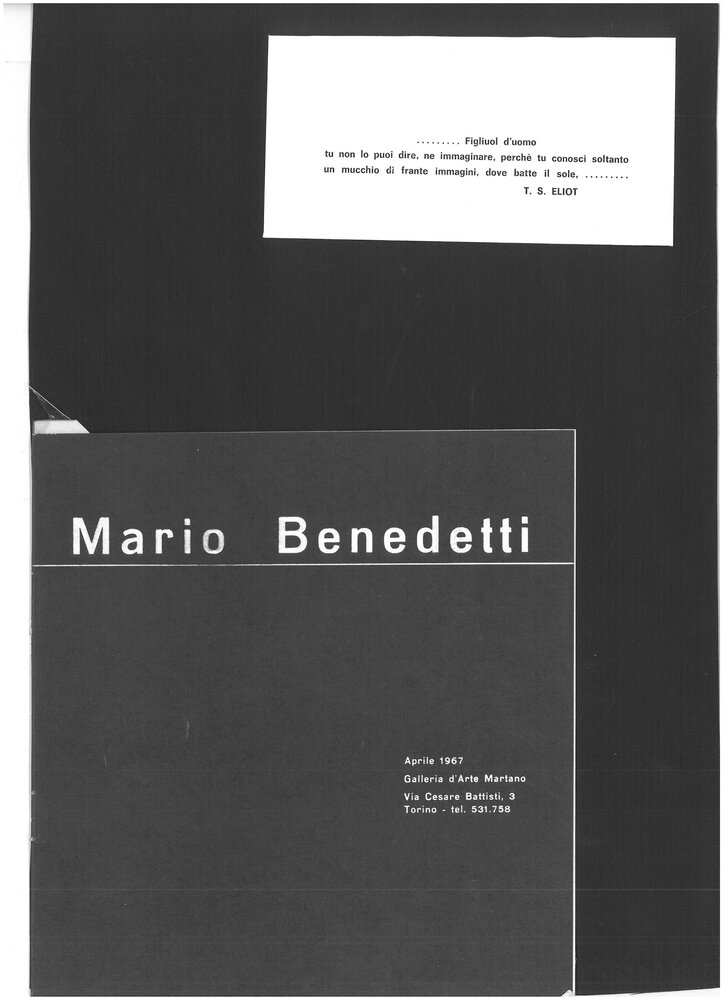 1967, Aprile
MARIO BENEDETTI.