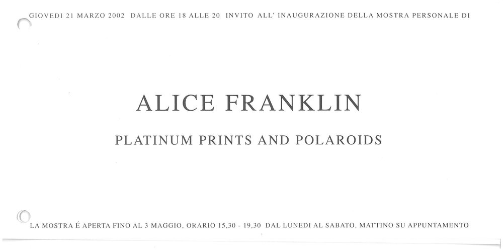 Alice Franklin. March - May 2002