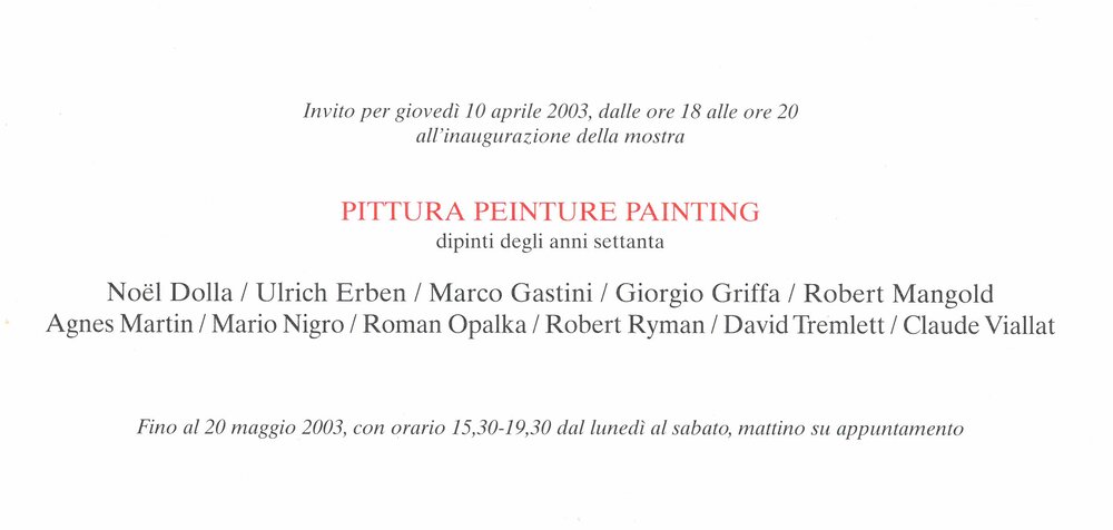 Painting Peinture Painting. April - May 2003