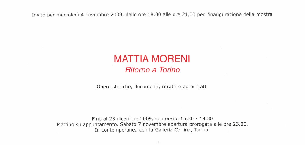 Mattia Moreni. November - December 2009