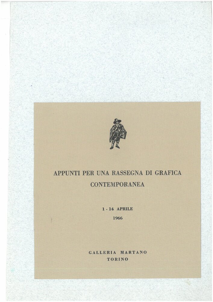 Appunti per una rassegna di grafica contemporanea. 1-14 Aprile 1966