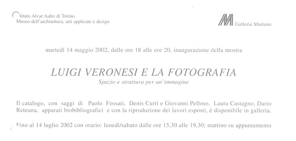 Luigi Veronesi. May - July 2002
