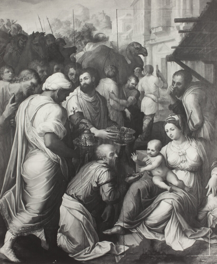 Torino, Galleria Sabauda, Manierista ambito romano, Adorazione dei Magi, Dipinto su tavola