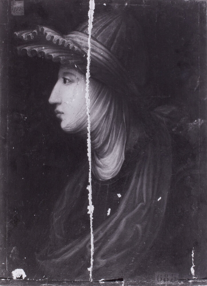 Torino, Galleria Sabauda, Maestro ferrarese, Profilo femminile, Dipinto su tavola