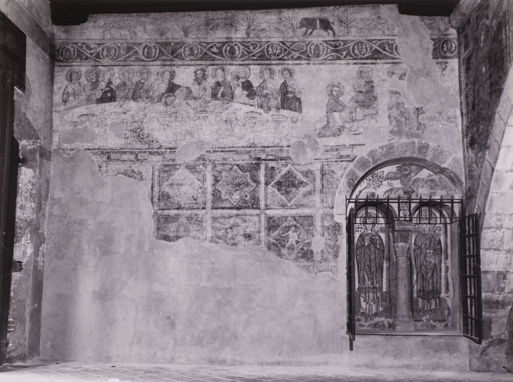 Bergamo, Arcivescovado, Dipinti murali