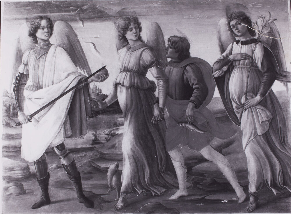Galleria Sabauda, Filippino Lippi, Tre arcangeli e Tobiolo, Dipinto su tavola