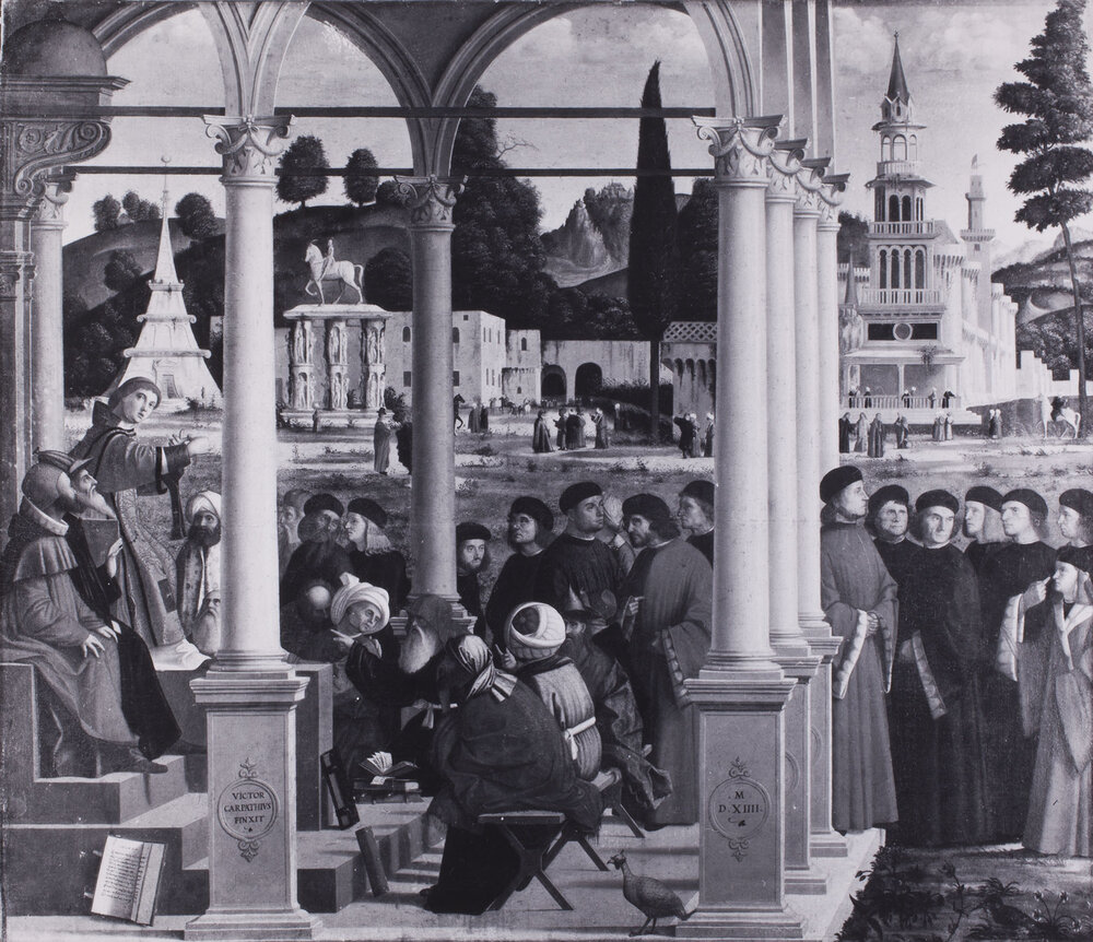 Milano, Pinacoteca di Brera, Vittore Carpaccio, Disputa di Santo Stefano tra i Dottori nel Sinedrio, Dipinto su tela