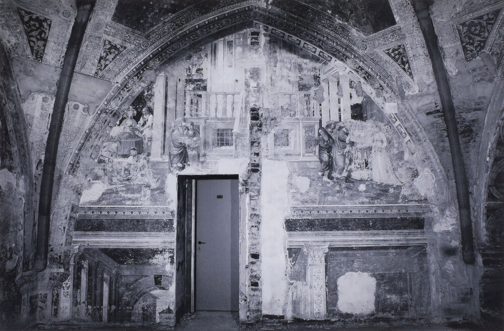 Abbiategrasso, Convento dell’Annunziata, Coro, Parete sud, Nicola Mangone (Moietta), Storie della Vergine, Dipinti murali