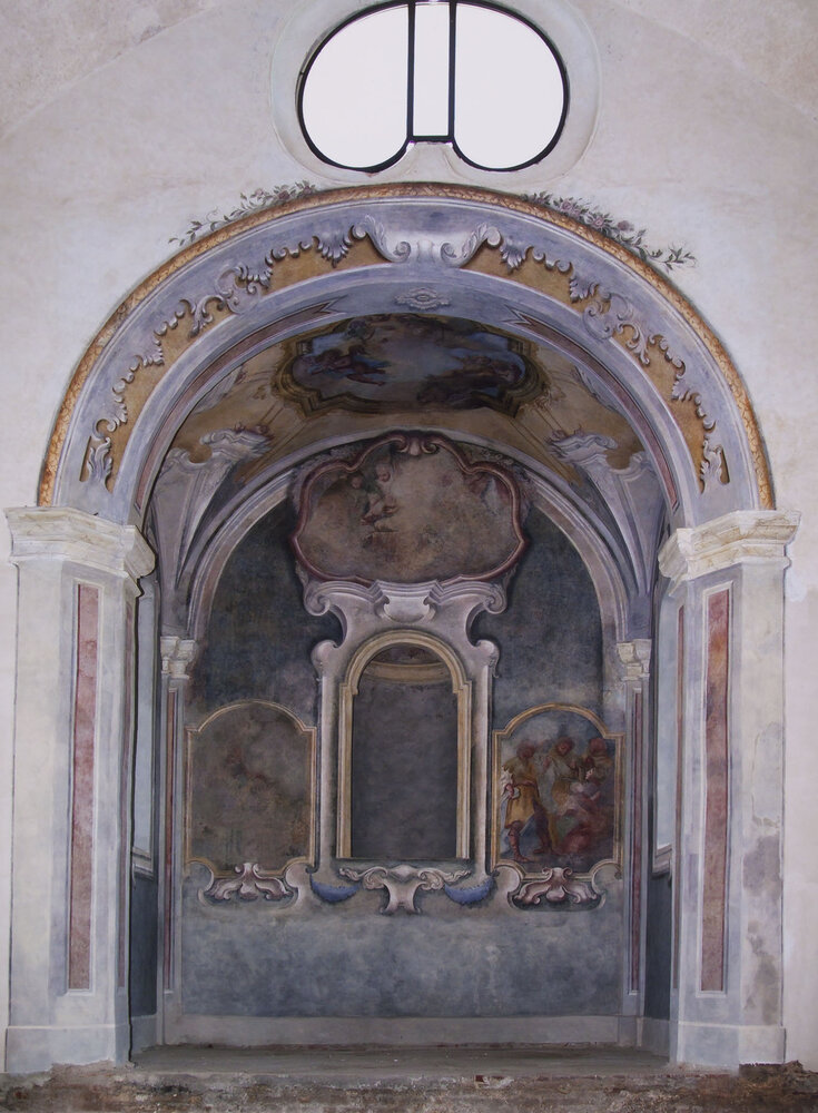 Abbiategrasso, Convento dell’Annunziata, la Cappella laterale presbiterio, Dipinti murali