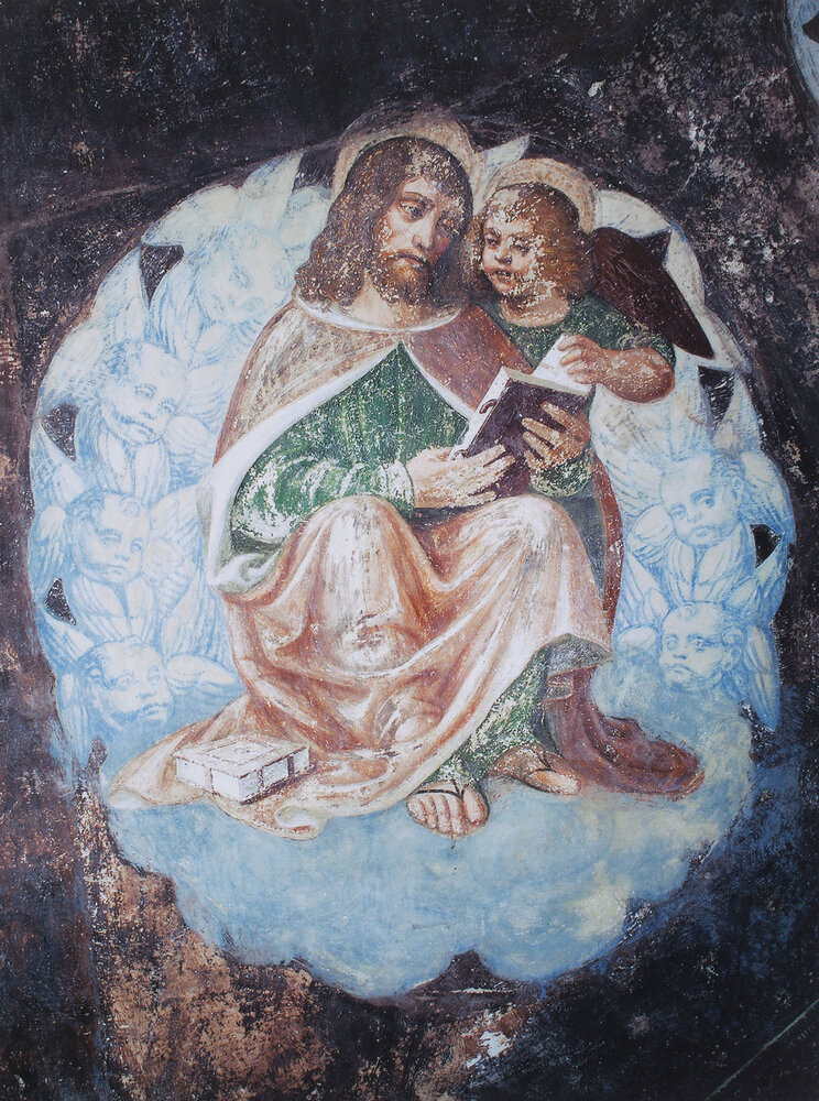 Abbiategrasso, Convento dell’Annunziata, volta e pareti presbiterio, Dipinti murali