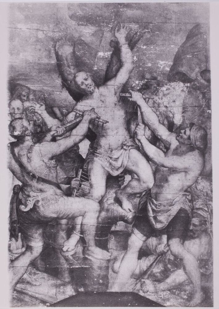 Milan, Pinacoteca di Brera, Aurelio Luini, Martyrdom of St. Vincent, Ripped mural