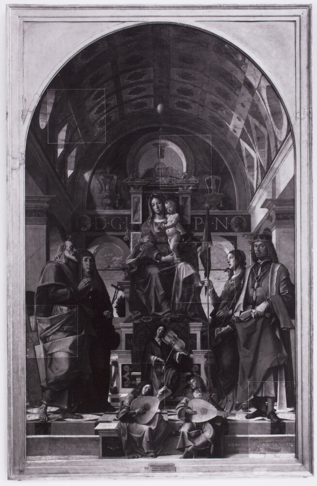 Milan, Pinacoteca di Brera, Bartolomeo Montagna, Madonna Enthroned with Child and Saints, Painting on canvas