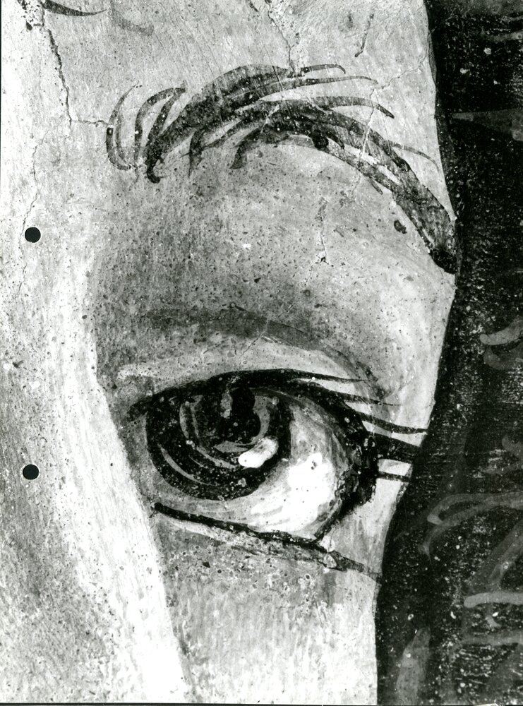 L'uomo dall'alabarda, particoalre dell'occhio sinistro - (L'uomo dall'alabarda, part. restauro ultimato) - APBB_CTRS_83_2_P_066.tif