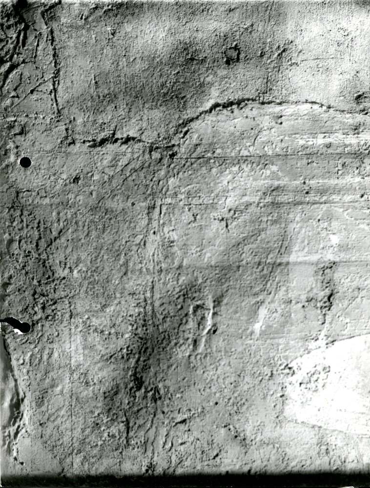 Uomo dallo spadone, part. pellicola pittorica, prima del restauro, Luce radente - (Uomo dallo spadone, part., prima del restauro) - APBB_CTRS_83_2_P_028.tif