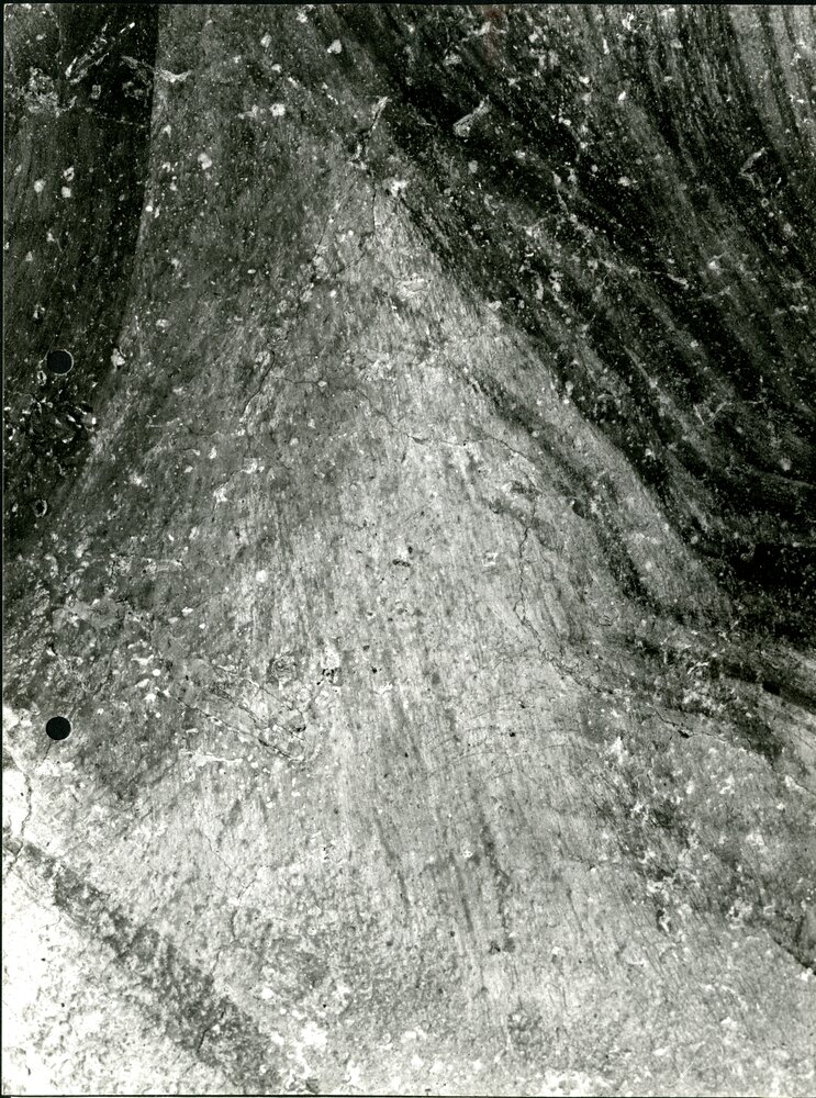 Eraclito e Democrito, particolare macro del collo della figura a sinistra - Eraclito e Democrito, part. collo figura a sinistra, restauro ultimato  - APBB_CTRS_83_2_P_072.tif