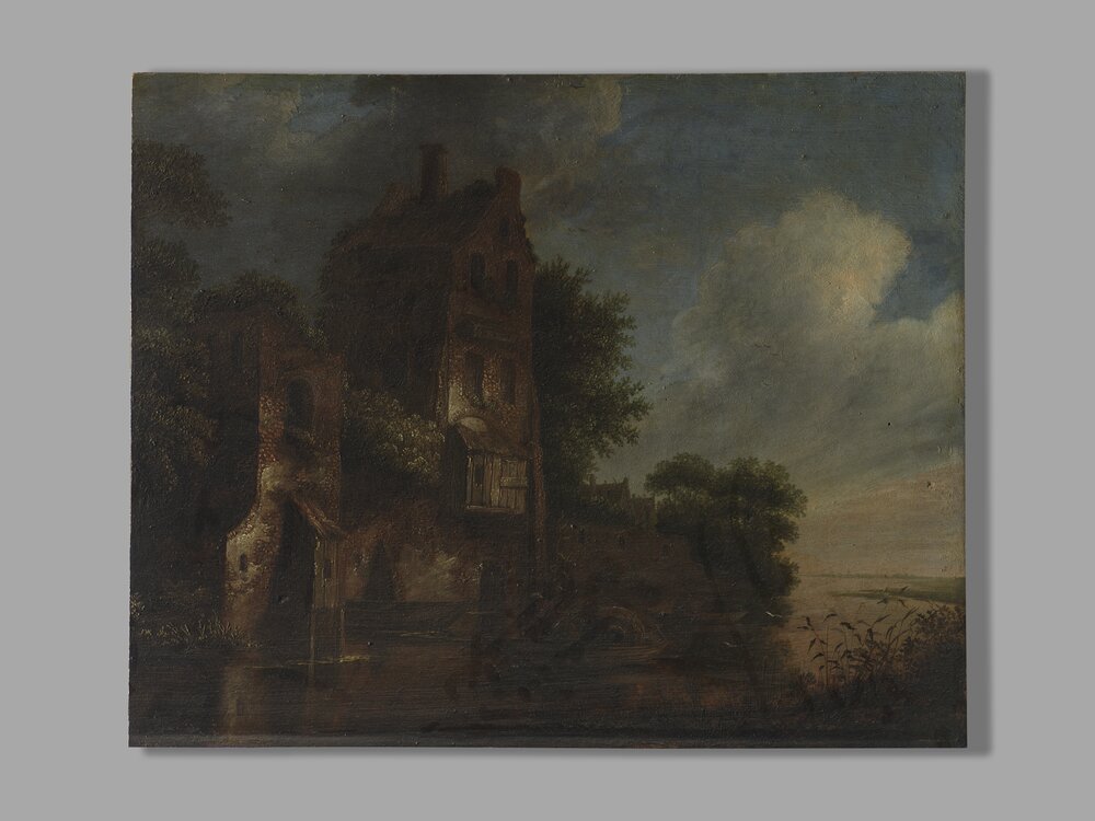 Galleria Sabauda, R. J. Van Vries, River landscape inv. 62, cat. 436 - before grazing light restoration