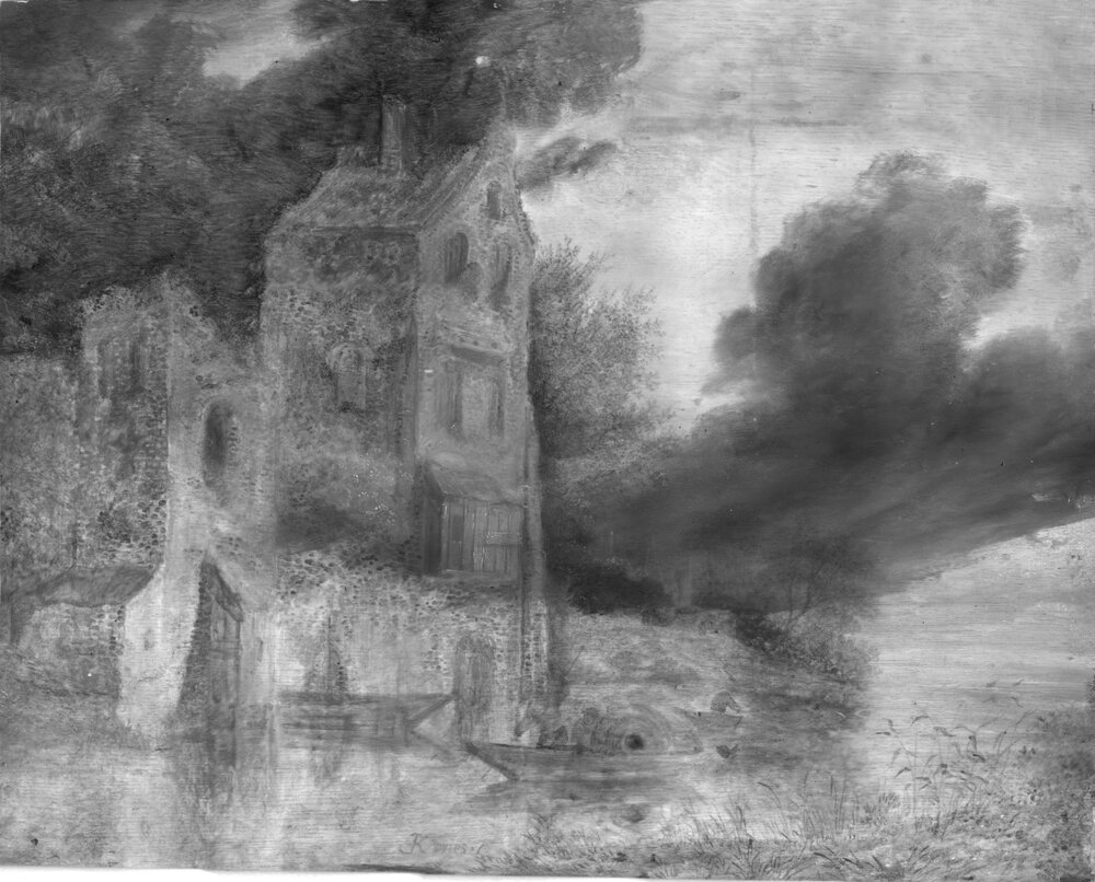 Galleria Sabauda, R. J. Van Vries, River landscape inv. 62, cat. 436 - IR analysis 1150 nm