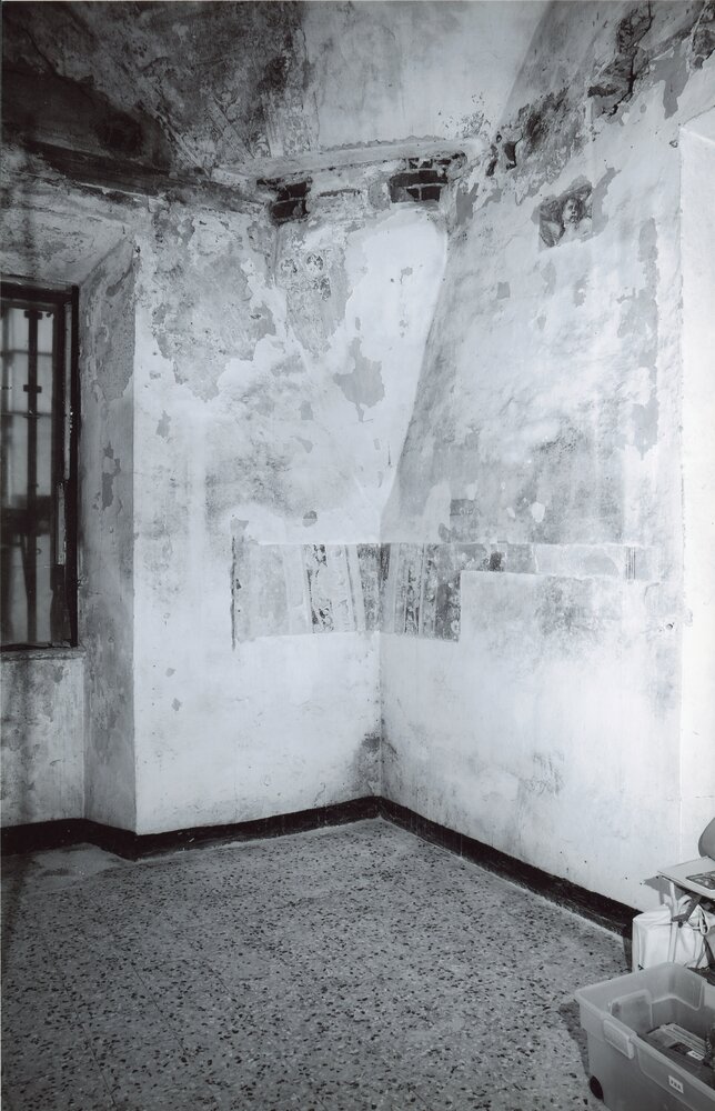 Abbiategrasso, Convent of the Annunciation, Chorus, North wall, Nicola Mangone (Moietta), Stories of the Virgin, Wall paintings