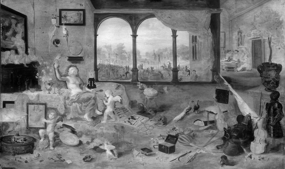 Galleria Sabauda, J. Brueghel, P. P. Rubens, The vanity of human life inv. 307 - 1150nm infrared analysis